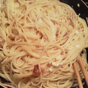 なんと豚と卵だけ！簡単あっさりカルボナーラ風パスタ